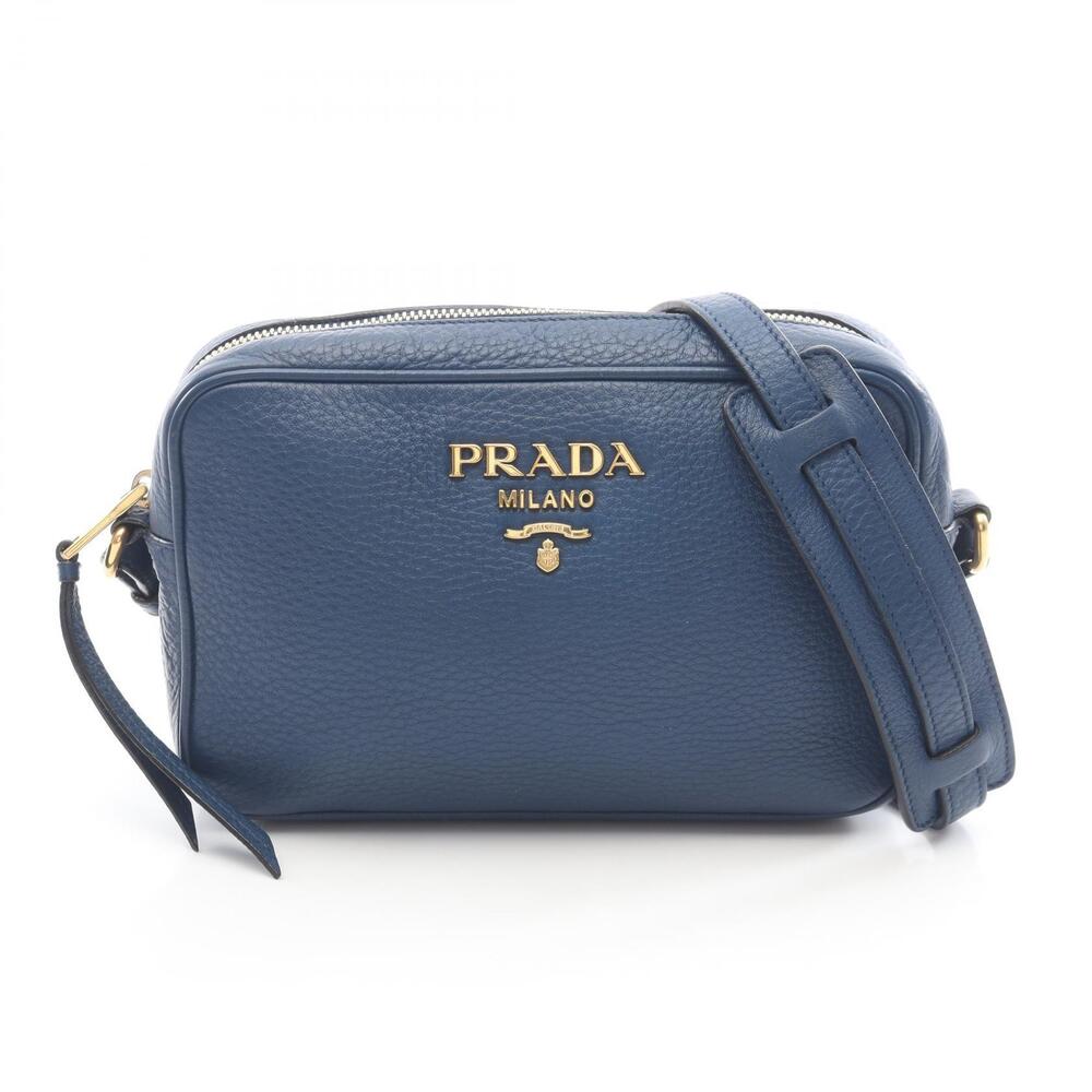 Prada Vitello Phenix leather camera Crossbody bag blue